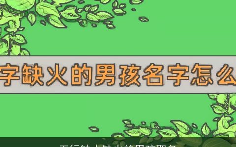 五行缺水缺火的男孩取名