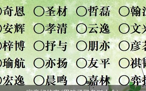 寓意好的字(男孩子取名字大全)