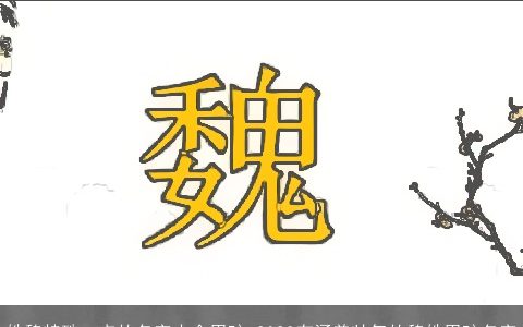 姓魏特殊一点的名字大全男孩 2023有涵养帅气的魏姓男孩名字