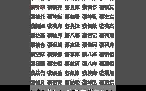 姓蔡的男孩名字洋气的