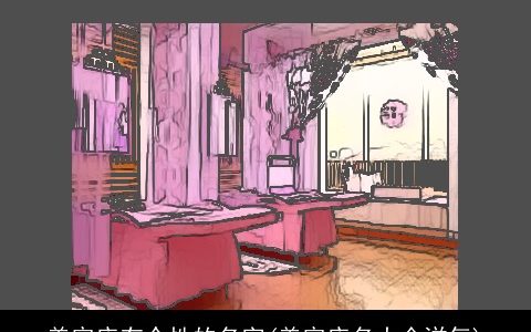 美容店有个性的名字(美容店名大全洋气)