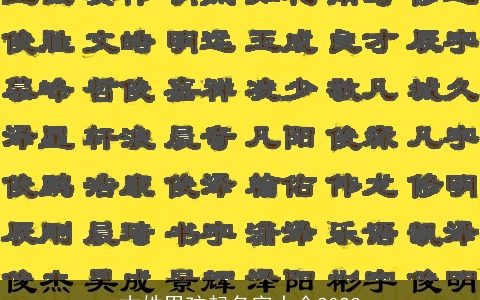 古姓男孩起名字大全2024