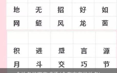 含地名的四字成语(含有定字的地名)