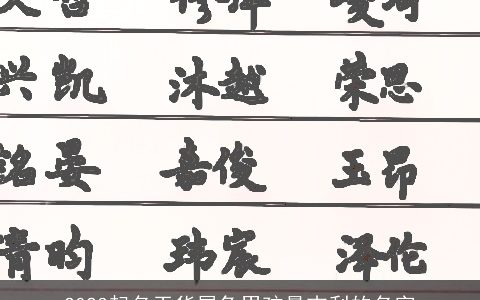 2024起名干货属兔男孩最吉利的名字