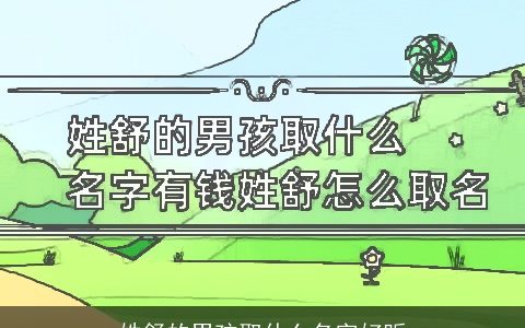 姓舒的男孩取什么名字好听