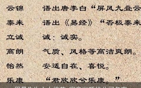 周易先生心水推荐 寓意兴旺的公司名字