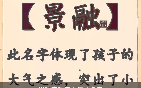 男孩带瑶字大气的名字