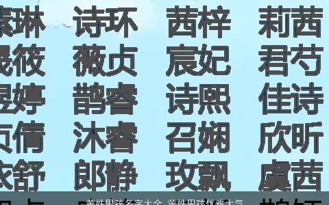 黄姓男孩名字大全 黄姓男孩优雅大气的名字 优雅大气的黄姓男孩名字大全