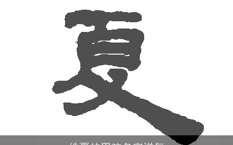 姓夏的男孩名字洋气