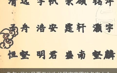 兔年6月21日夏至出生的鼠宝宝男孩名字大全
