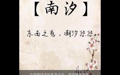 女孩带惜字好名字大全  惜字取名女孩有寓意 有个性寓意的带字女孩名字最新