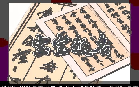 姓程的男孩名字洋气 新生儿起名独特一点男孩名字