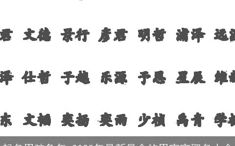 起名男孩兔年 2023年最新最全的男宝宝取名大全