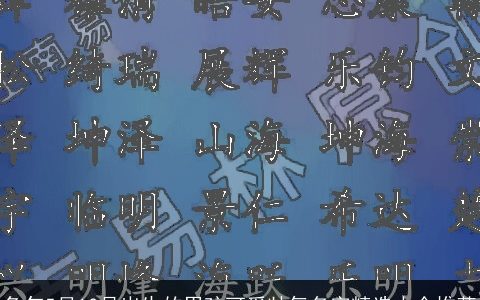 龙年5月10号出生的男孩可爱帅气名字精选大全推荐