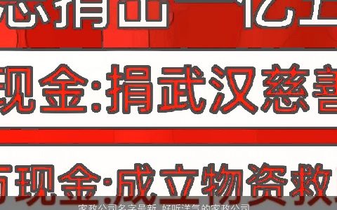 家政公司名字最新 好听洋气的家政公司大全名字大全 好听洋气的公司公司名挑选