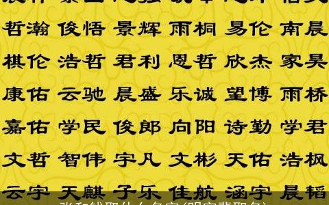 张和钱取什么名字(明字辈取名)