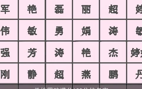 单姓男孩满分100分的名字