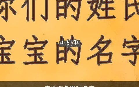 应姓取名男孩名字