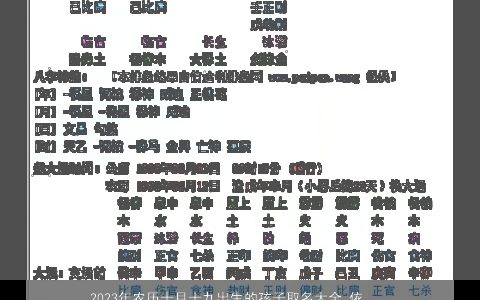 2023年农历十月十九出生的孩子取名大全 依照生辰八字命理 新颖有涵养的八字名字大全最新