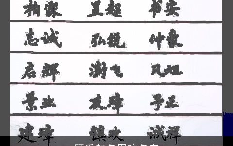 顾氏起名男孩名字