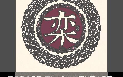 霸气栾姓名字(栾姓女孩漂亮有涵养的名字)