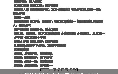 霸气的团队名字(厉害的团队名字)