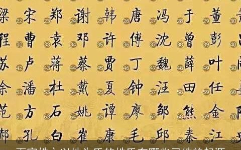 百家姓之以地为氏的姓氏有哪些习姓的起源