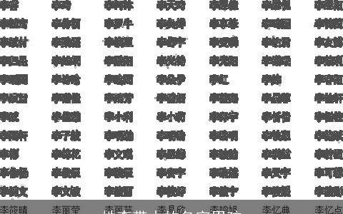 姓李带木的名字男孩