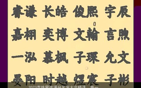 2023李姓男孩满分名字大全精选  每一个都很好听 新颖好听的李姓男孩名字大全筛选