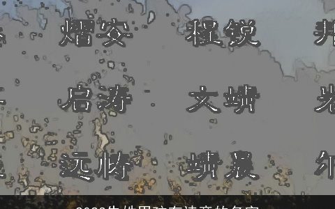 2024朱姓男孩有诗意的名字