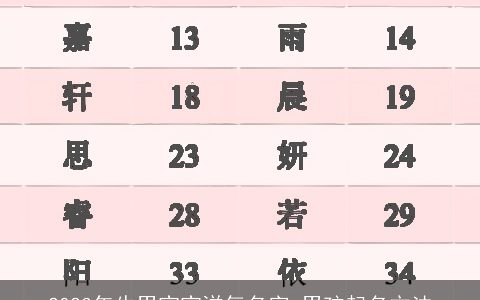 2023年牛男宝宝洋气名字 男孩起名方法