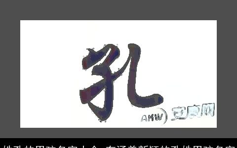 姓孔的男孩名字大全 有涵养新颖的孔姓男孩名字