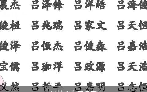 吕姓两个字名字