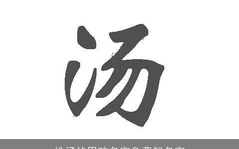姓汤的男孩名字免费起名字