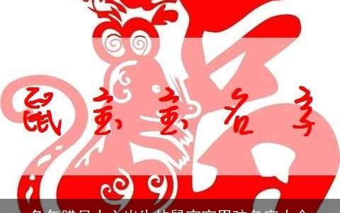 兔年腊月十六出生的鼠宝宝男孩名字大全