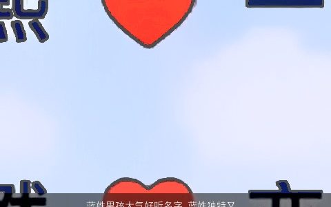 蓝姓男孩大气好听名字 蓝姓独特又新颖的名字男孩子 男孩姓蓝怎么取名