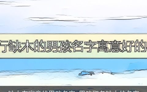 缺木有寓意的男孩名字 男孩取名缺木的名字