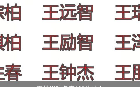 王姓男孩名字100分缺土