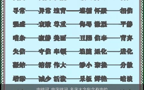 内组词 内字组词 名字大全包含有内的词语成语 2023吉利新颖的成语名字