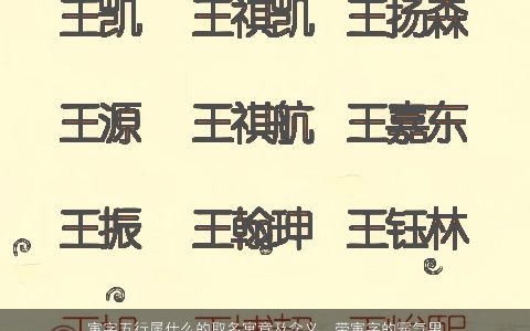 寅字五行属什么的取名寓意及含义  带寅字的霸气男孩名字大全2024 寓意霸气的带字男孩名字大全最新