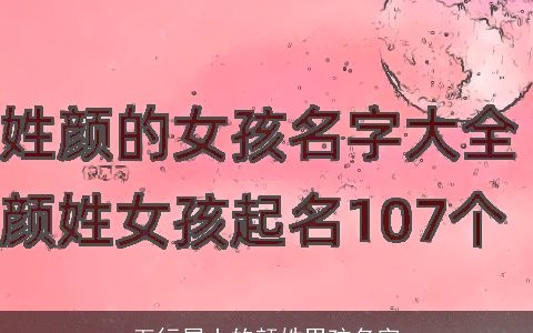 五行属土的颜姓男孩名字