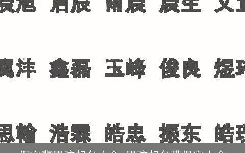 保字辈男孩起名大全 男孩起名带保字大全