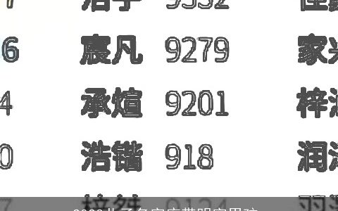 2024儿子名字库带明字男孩_