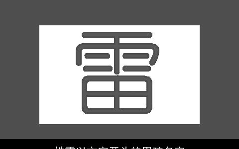 姓雷以文字开头的男孩名字