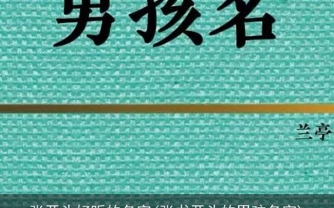 张开头好听的名字(张书开头的男孩名字)