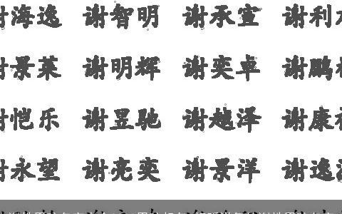 谢姓男孩名字大全2023男孩起名 好听洋气的谢姓男孩名字