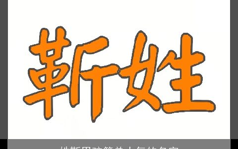 姓靳男孩简单大气的名字