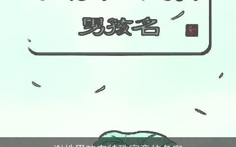 谢姓男孩有特殊寓意的名字