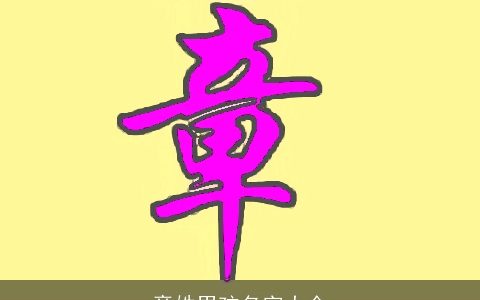 章姓男孩名字大全