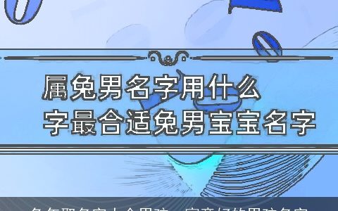 兔年取名字大全男孩  寓意好的男孩名字